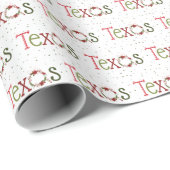 Texas Patterned Letters and Poinsettia Wreath Cadeaupapier (Rol Hoek)