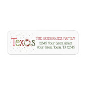 Texas Patterned Letters and Poinsettia Wreath Etiket (Voorkant)