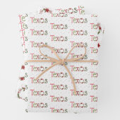 Texas Patterned Letters and Poinsettia Wreath Inpakpapier Vel (In situ)