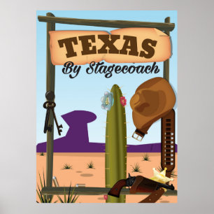Texas Per Koets Poster