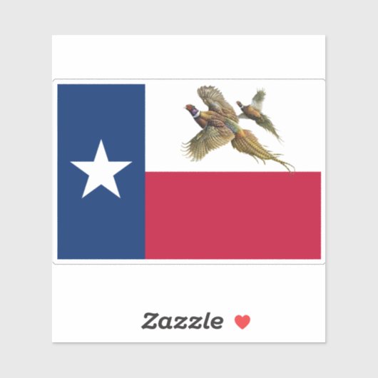 Texas Pheasant Flag Sticker (Vel)