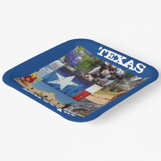 Texas Photo Mosaic Papieren Bordje (Gebogen)
