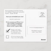 Texas Photography Business Marketing Briefkaart (Achterkant)