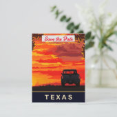 Texas, Pickup Track Drive op zonsondergang, Save The Date (Staand voorkant)
