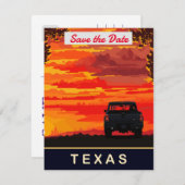 Texas, Pickup Track Drive op zonsondergang, Save The Date (Voorkant / Achterkant)