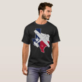 Texas Pilot State Flag C172 Skyhawk Airplane T-shirt (Voorkant volledig)