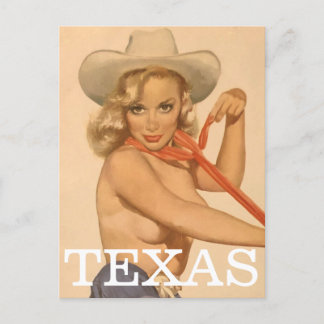 Texas  Pin Up girl Briefkaart