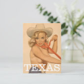 Texas  Pin Up girl Briefkaart (Staand voorkant)