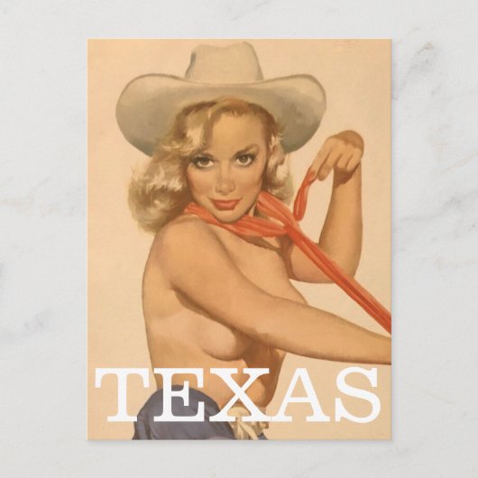Texas  Pin Up girl Briefkaart (Voorkant)