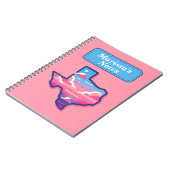 Texas Pink en Blue Cotton Snoep Skies Notitieboek (Linkerzijde)