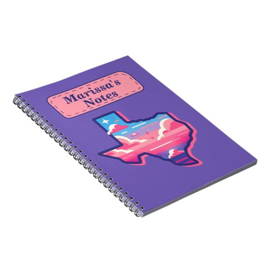 Texas Pink en Blue Cotton Snoep Skies Notitieboek (Rechterzijde)