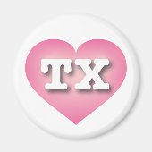 Texas Pink Fade Heart - Ik hou van TX Magneet (Voorkant)