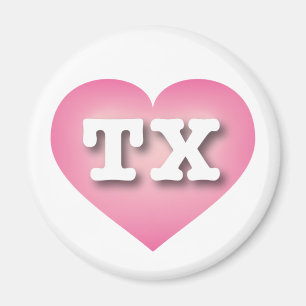 Texas Pink Fade Heart - Ik hou van TX Magneet