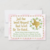 Texas Pink Gold Baby shower brengt een boek Kaart  (Voorkant)
