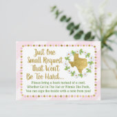 Texas Pink Gold Baby shower brengt een boek Kaart  (Staand voorkant)