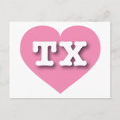 Texas Pink Heart - Ik hou van TX Briefkaart (Voorkant)