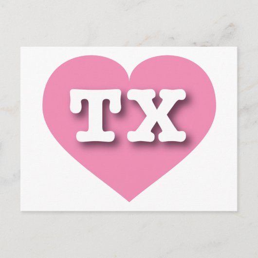 Texas Pink Heart - Ik hou van TX Briefkaart (Voorkant)
