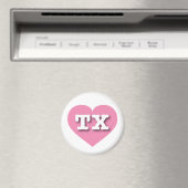 Texas Pink Heart - Ik hou van TX Magneet (Insitu (Vaatwasser))
