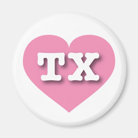Texas Pink Heart - Ik hou van TX Magneet (Voorkant)