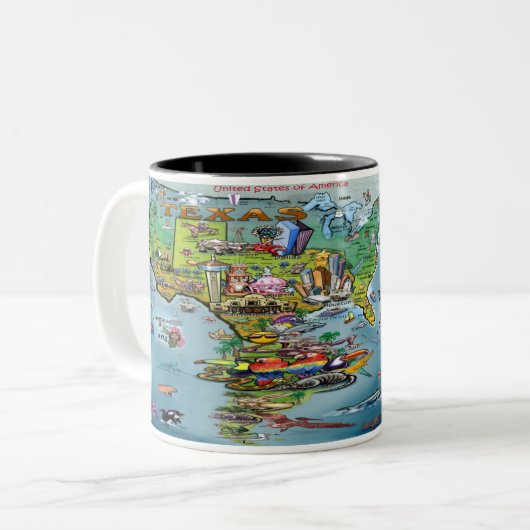 Texas Planet Two-Tone Coffee Mok (Voorkant links)