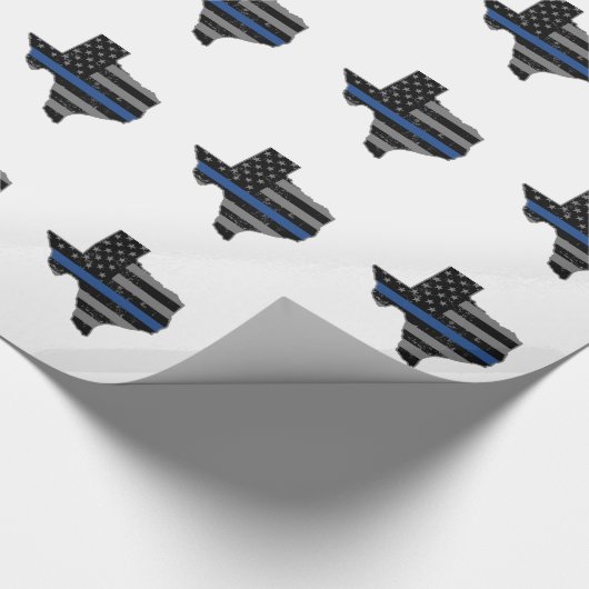 Texas Police Officer Thin Blue Line Cadeaupapier (Hoek)
