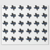 Texas Police Officer Thin Blue Line Cadeaupapier (Vlak)
