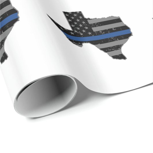 Texas Police Officer Thin Blue Line Cadeaupapier (Rol Hoek)