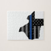 Texas Police Officer Thin Blue Line Legpuzzel (Horizontaal)