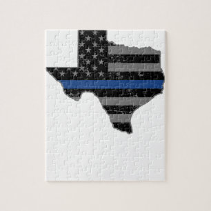 Texas Police Officer Thin Blue Line Legpuzzel