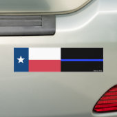 Texas & Police Thin Blue Line Flag Bumpersticker (Op auto)