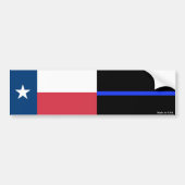 Texas & Police Thin Blue Line Flag Bumpersticker (Voorkant)