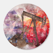 Texas-pompwaterverf met Texas-vlagkunst Magneet (Voorkant)