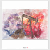Texas-pompwaterverf met Texas-vlagkunst Sticker (Vel)