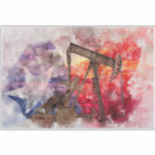 Texas-pompwaterverf met Texas-vlagkunst Sticker (Voorkant)