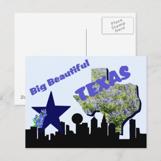 Texas Post-kaart Briefkaart (Voorkant / Achterkant)