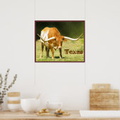 Texas Poster met Longhorn Rundvee (Keuken)
