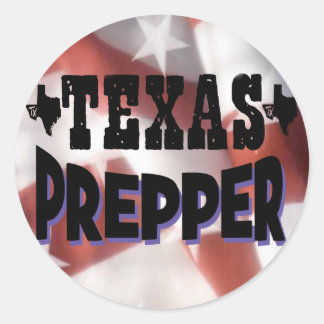Texas Prepper Ronde Sticker