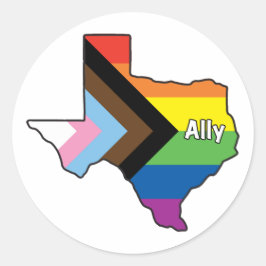 Texas Pride Ally Ronde Sticker