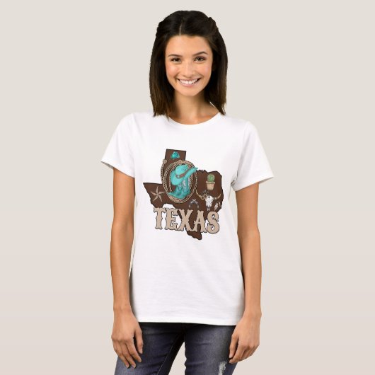 Texas Pride Cowboy Boot Southwest T-shirt (Voorkant volledig)