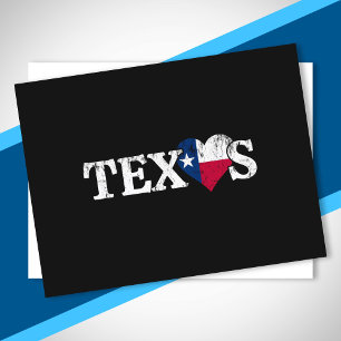 Texas Pride Love Heart Flag State Proud Texan Home Briefkaart