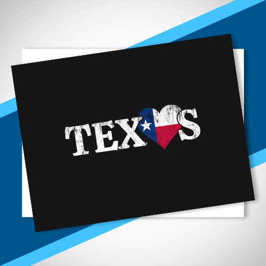 Texas Pride Love Heart Flag State Proud Texan Home Briefkaart