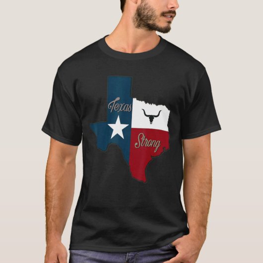 Texas Pride Sterke zoals Texas Proud Texas State L T-shirt (Voorkant)