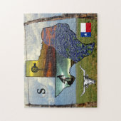 Texas Pride van kaart, kleurrijke foto's 11x14 gro Legpuzzel (Verticaal)