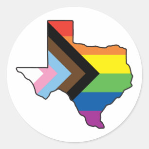 Texas Pride Voortgangsvlag Ronde Sticker