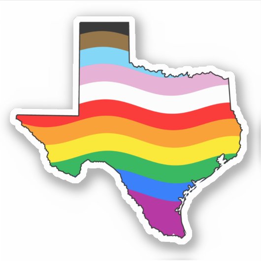 Texas Progress Pride Sticker (Voorkant)