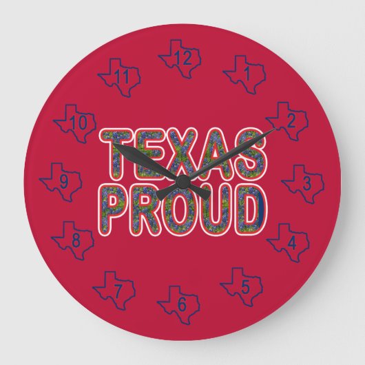 Texas Proud Bluebonnet Grote Klok (Voorkant)