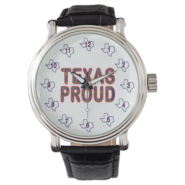 Texas Proud Bluebonnet Horloge (Voorkant)
