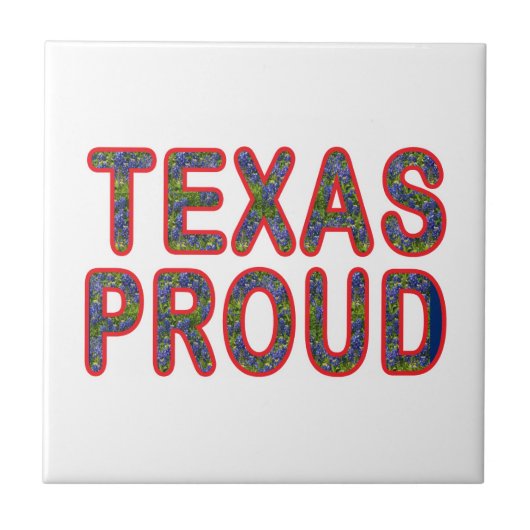 Texas Proud Bluebonnet Tegeltje (Voorkant)