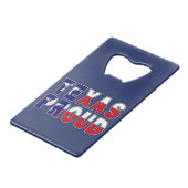 Texas Proud Flag Creditkaart Flessenopener (Achterkant Gekanteld)