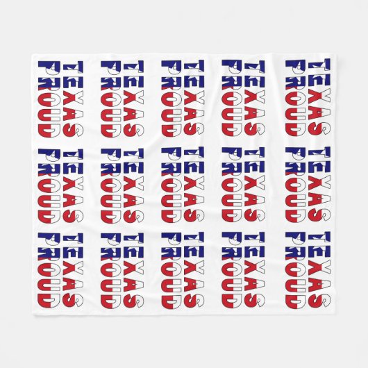 Texas Proud Flag Fleece Deken (Voorkant (Horizontaal))